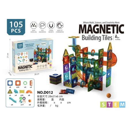 KLOCKI MAGNETYCZNE 105PCS