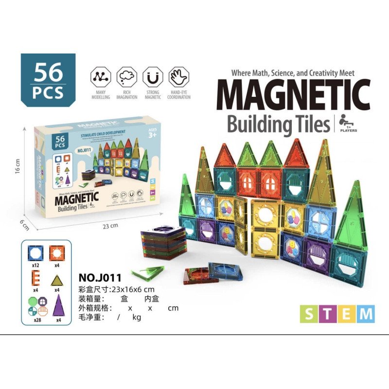 KLOCKI MAGNETYCZNE 56PCS