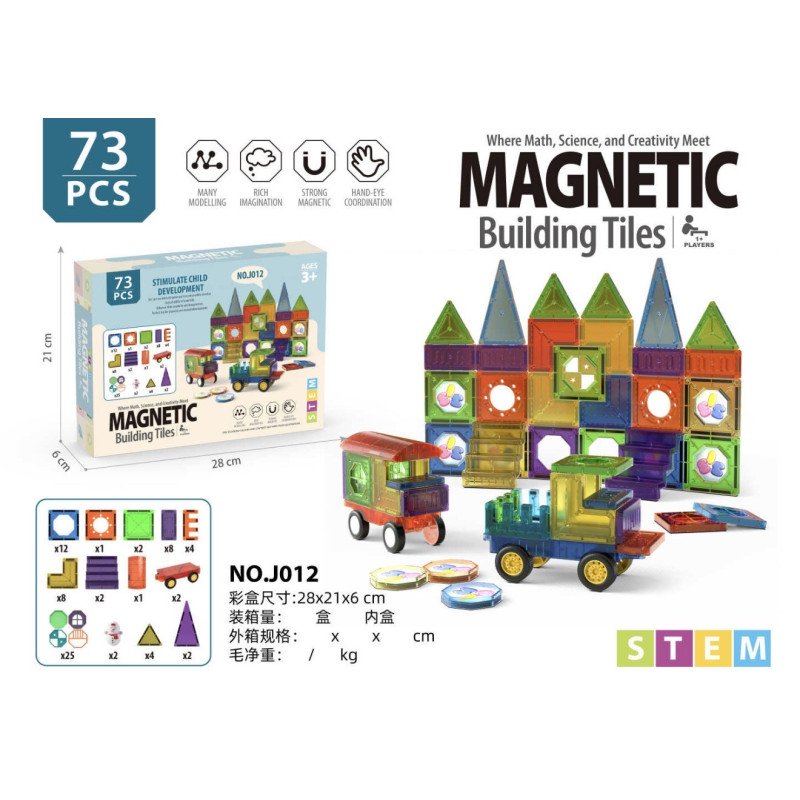KLOCKI MAGNETYCZNE 73PCS