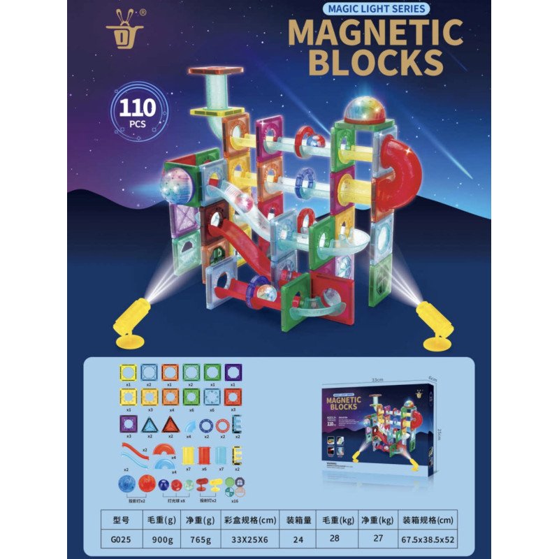 KLOCKI MAGNETYCZNE 110PCS