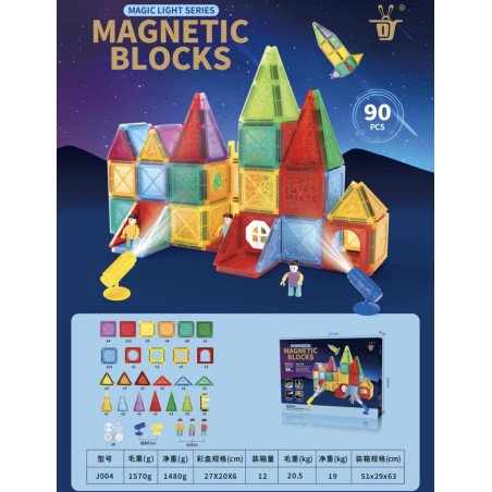 KLOCKI MAGNETYCZNE 90PCS