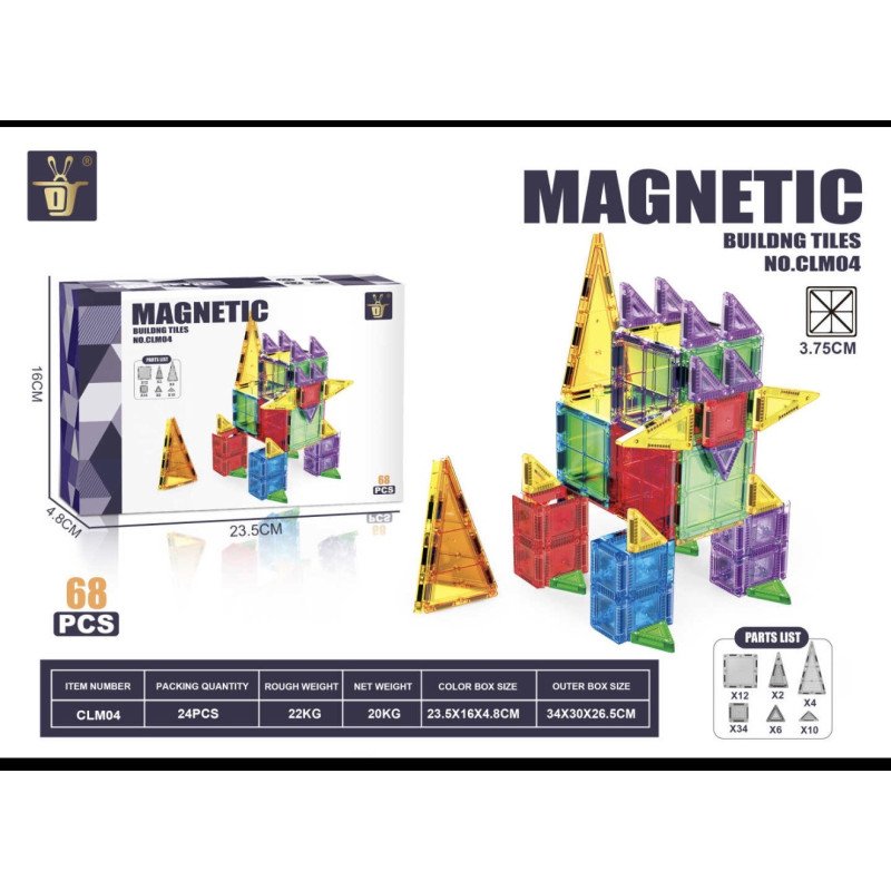 KLOCKI MAGNETYCZNE 68PCS