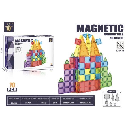 KLOCKI MAGNETYCZNE 70PCS