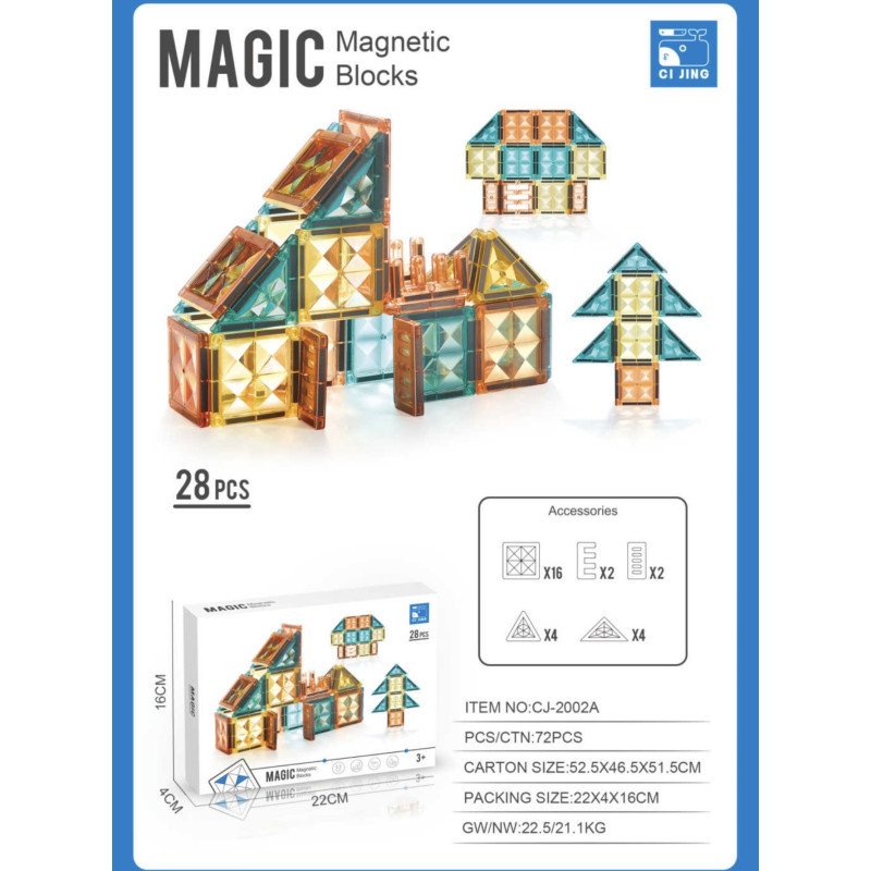 KLOCKI MAGNETYCZNE 28PCS