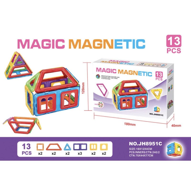 KLOCKI MAGNETYCZNE 13PCS