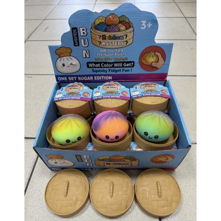SQUISHY GNIOTEK BUŁECZKI PIEROŻKI 8,5CM TĘCZOWE