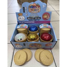 SQUISHY GNIOTEK BUŁECZKI PIEROŻKI 8,5CM Z KULKAMI BROKATOWE