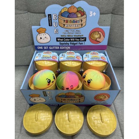SQUISHY GNIOTEK BUŁECZKI PIEROŻKI 8,5CM TĘCZOWE