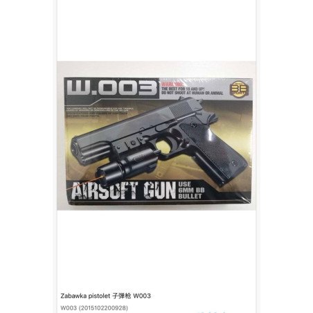 ZABAWKA METALOWY PISTOLET W.003