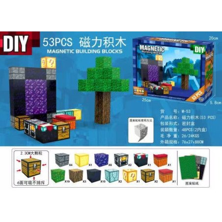 KLOCKI DIY 53PCS MANGETIC BUILDIG BLOCKS MY WORLD