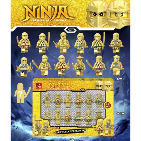 ZESTAW 12SZT FIGUREK NINJA GOLDEN