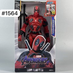 DUŻA FIGURKA AVENGERS DEADPOOL RUCHOMA DŹWIĘK LED 30CM
