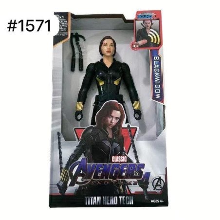 DUŻA FIGURKA AVENGERS BLACK WIDOW RUCHOMA DŹWIĘK LED 30CM
