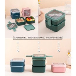 LUNCH BOX 2 PIĘTRO Z SZTUĆCAMI