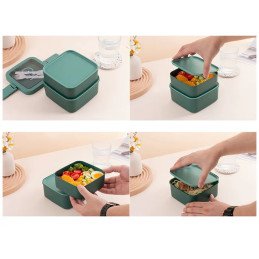 LUNCH BOX 2 PIĘTRO Z SZTUĆCAMI