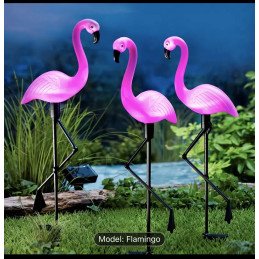 3SZT FLAMINGO LAMPA SOLARNA OGRODOWA DEKORACYJA