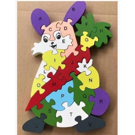 PUZZLE DREWNANA KRÓLIK