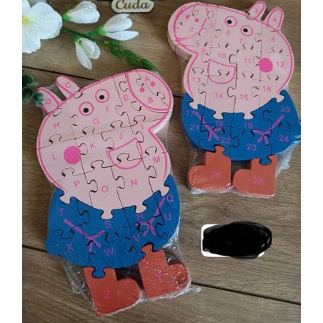 PUZZLE DREWNIANA ŚWINKA PEPPA