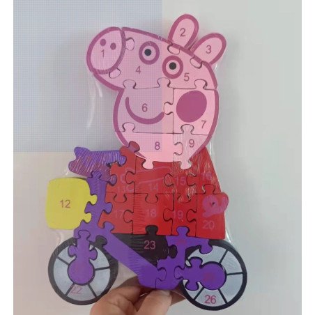 PUZZLE DREWNIANA ŚWINKA PEPPA